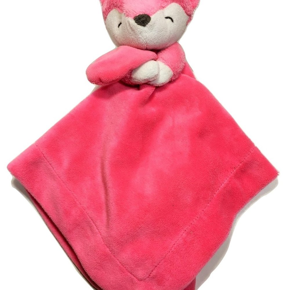 Rare HTF Carters Pink Fox Rattle Security Blanket - Picture 2 of 12